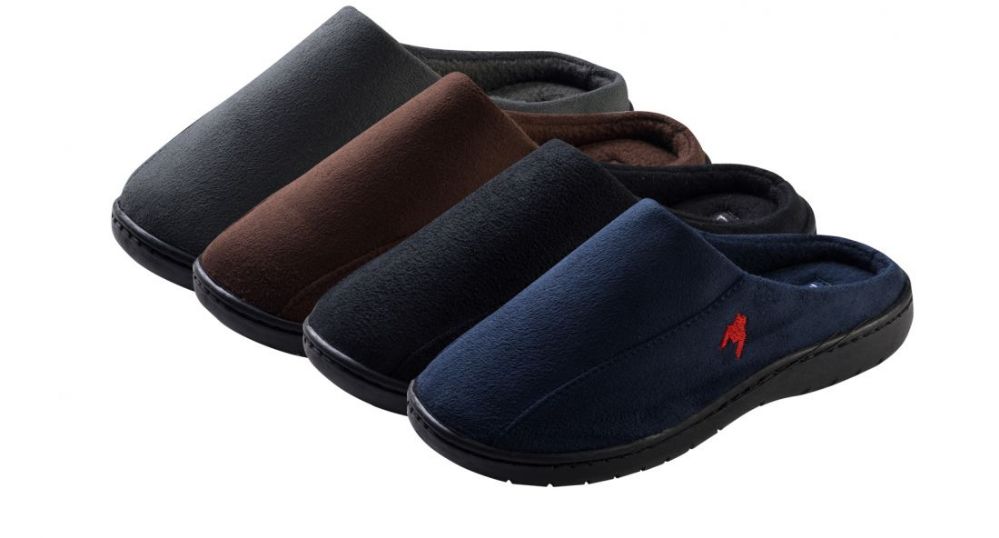 Wholesale Footwear Boy's Bedroom Suede Slippers W/ Side Stitching - Assorted Colors - Sizes SmalL-xl
