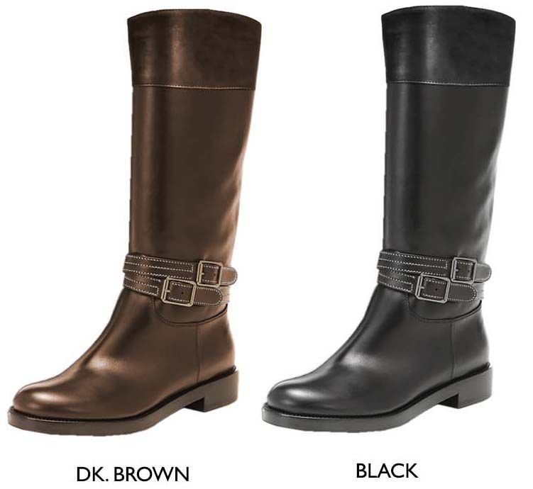 Wholesale Footwear Women's Tall Boots W/ Contrast Stitching & Buckle Straps