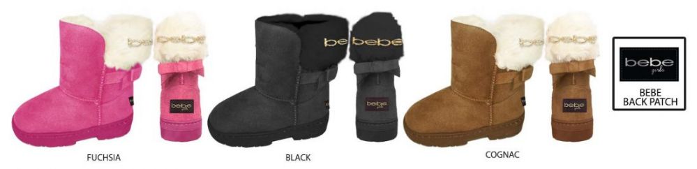 Wholesale Footwear Girl's Winter Boots W/ Back Bow & Bebe Lurex Embroidery