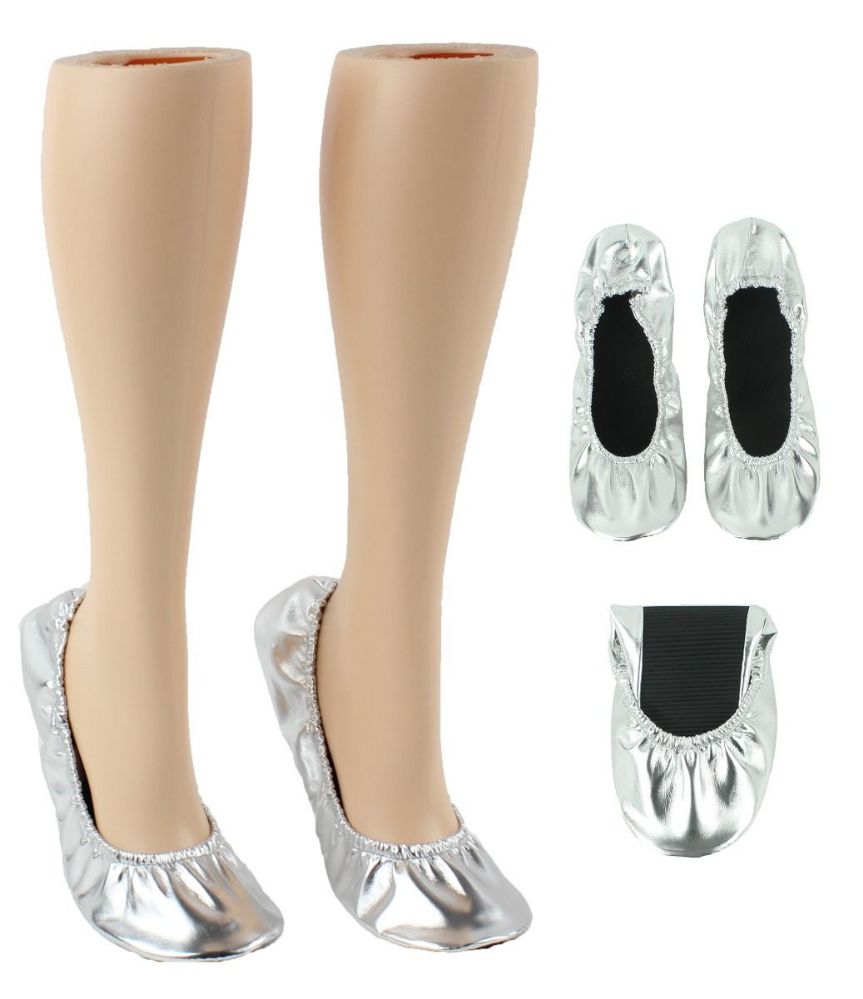 Wholesale Footwear Women's Wedding RolL-Up Flats - Metallic Silver