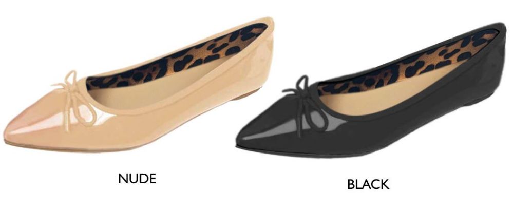 Wholesale Footwear Women's Patent Leather Flats W/ Bow & Leopard Print Lining