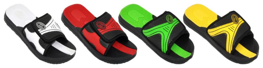 Wholesale Footwear Boy's Velcro Slide Sport Sandals W/ Futuristic Design