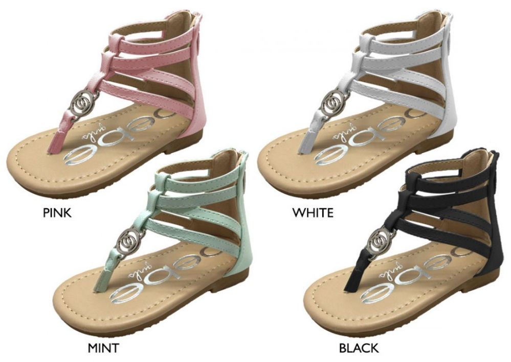 Wholesale Footwear Toddler Girl's Gladiator Sandals W/ Bebe Hardware