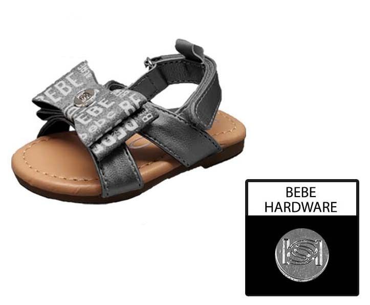 Wholesale Footwear Infant Girl's Siena Sandals W/ Printed Bow & Heel Strap - Black