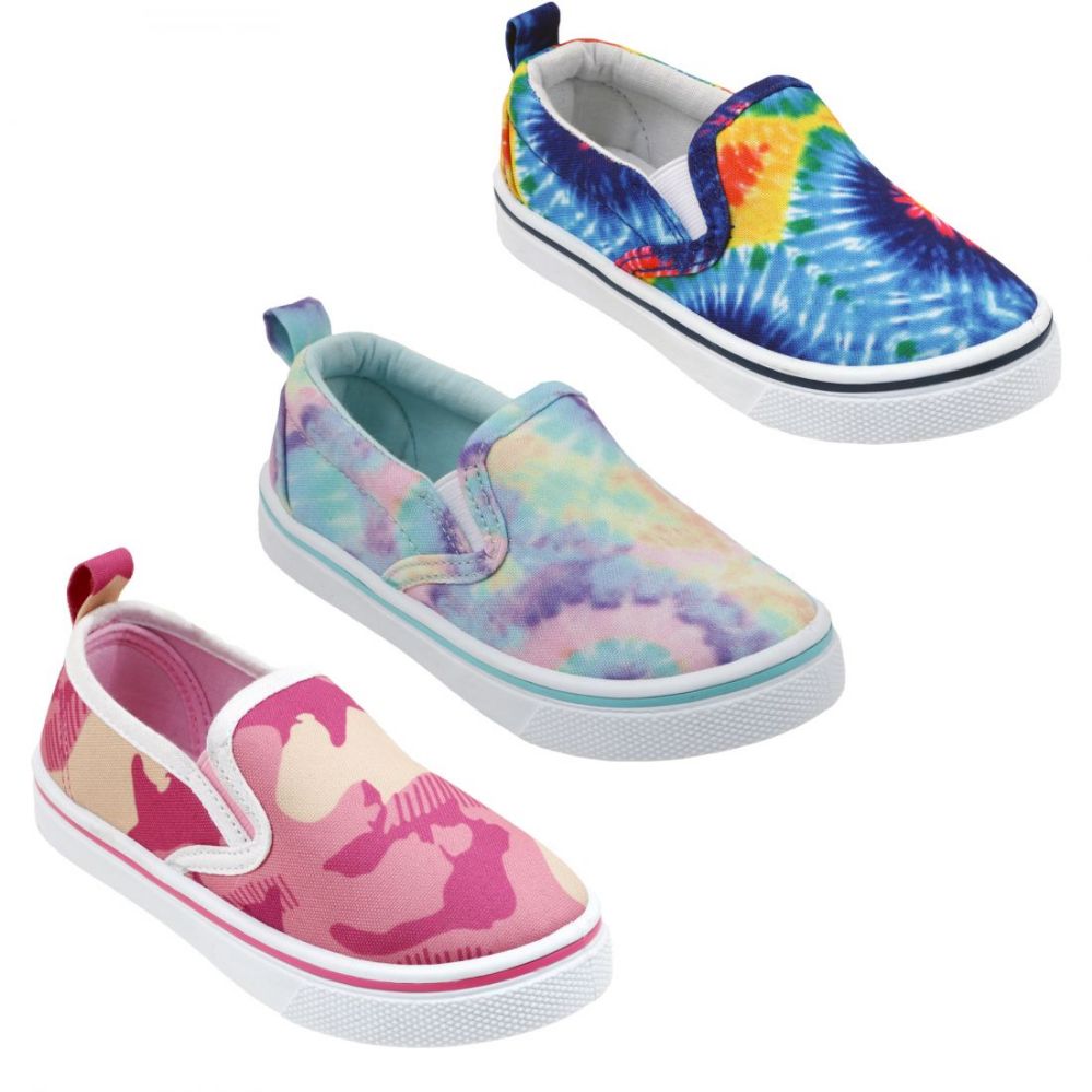 Wholesale Footwear Girls Printed Canvas SliP-On Sneakers