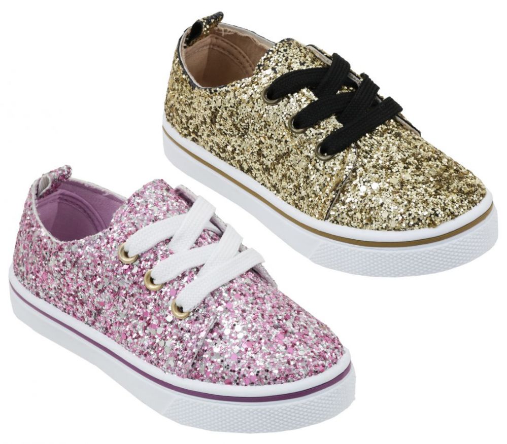 Wholesale Footwear Girl's Sequin Embroidered Sneakers - Choose Your Color(s)