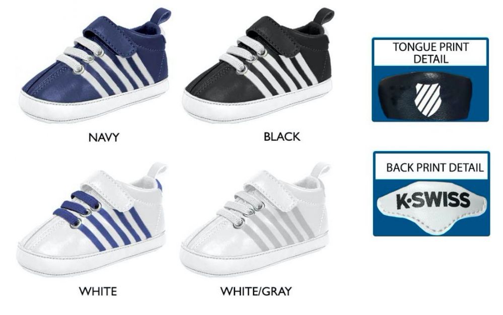 Wholesale Footwear Infant Boy's Contrast Stripe Sneakers W/ Elastic Laces & Velcro Straps