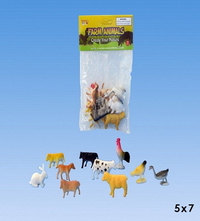 Wholesale Footwear 10pcs Mini Farm Animals In Pvc Bag