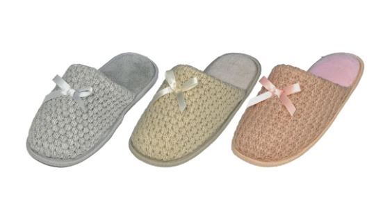 Wholesale Footwear Women's Assorted Woven With Bow House Slippers
