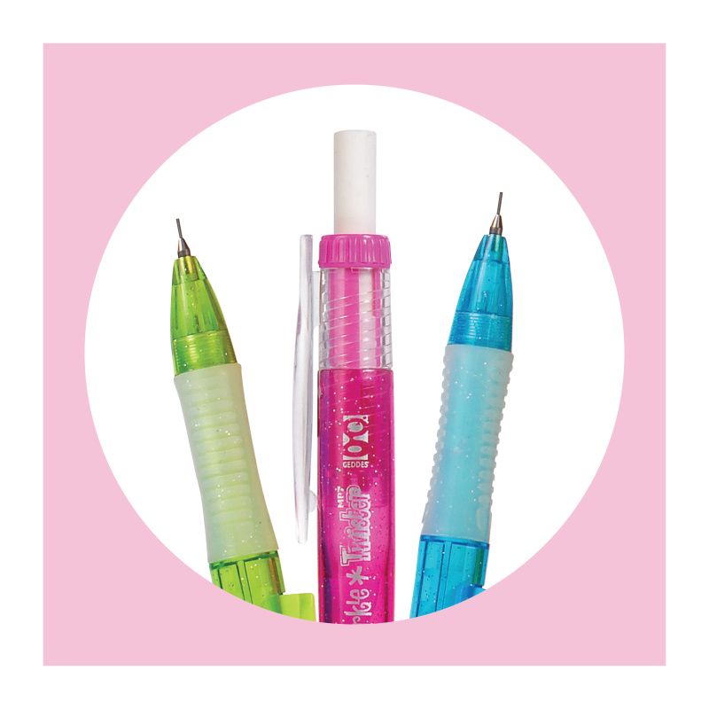 Wholesale Footwear 4ct. .7mm Sparkle Twister Mechanical Pencil Set
