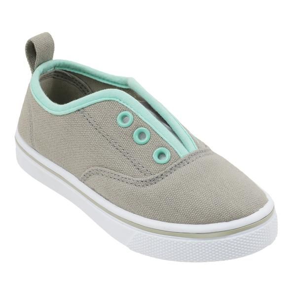 Wholesale Footwear Girl's Canvas Sneakers In Gray And Mint