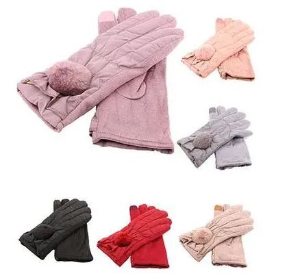 Wholesale Footwear Women's Winter Glove Warm Plush Lining Mitten With Faux Fur Cuff
