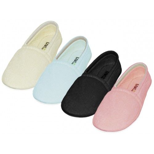 Wholesale Footwear Women's Cotton Terry Upper Close Toe And Close Back House Slippers