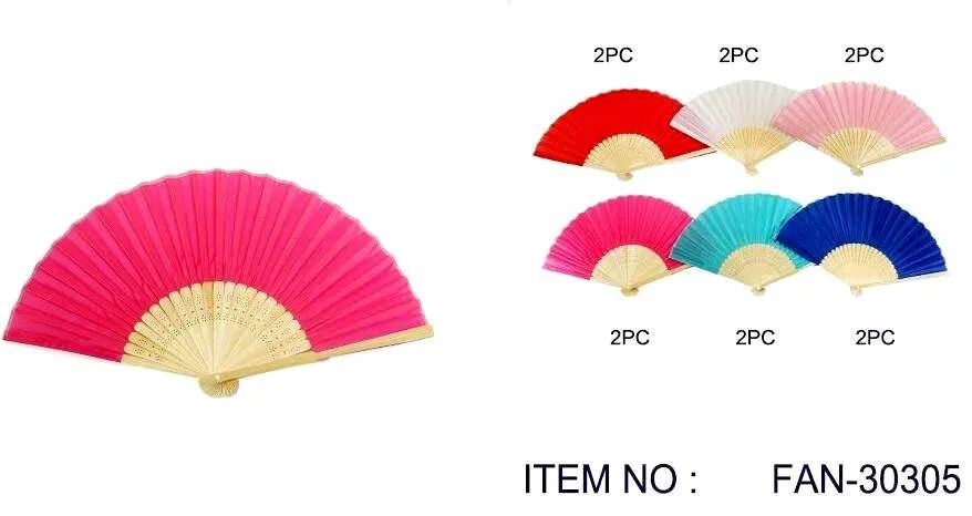 Wholesale Footwear Solid Color Wood Hand Fan