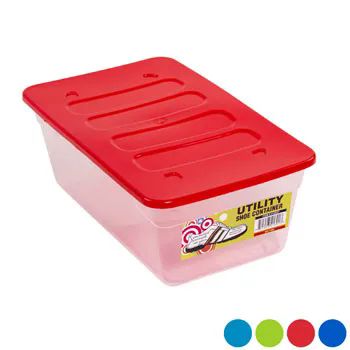 Wholesale Footwear Shoe Box 13 X 7.75 X 4.5 6 Qt Clear Bottom/4 Color Lids In Pdq #prime Shoe Box