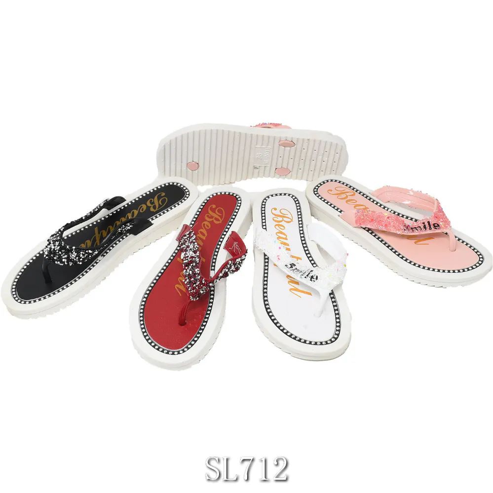 Wholesale Footwear Women's Flip Flop Glitter Design
