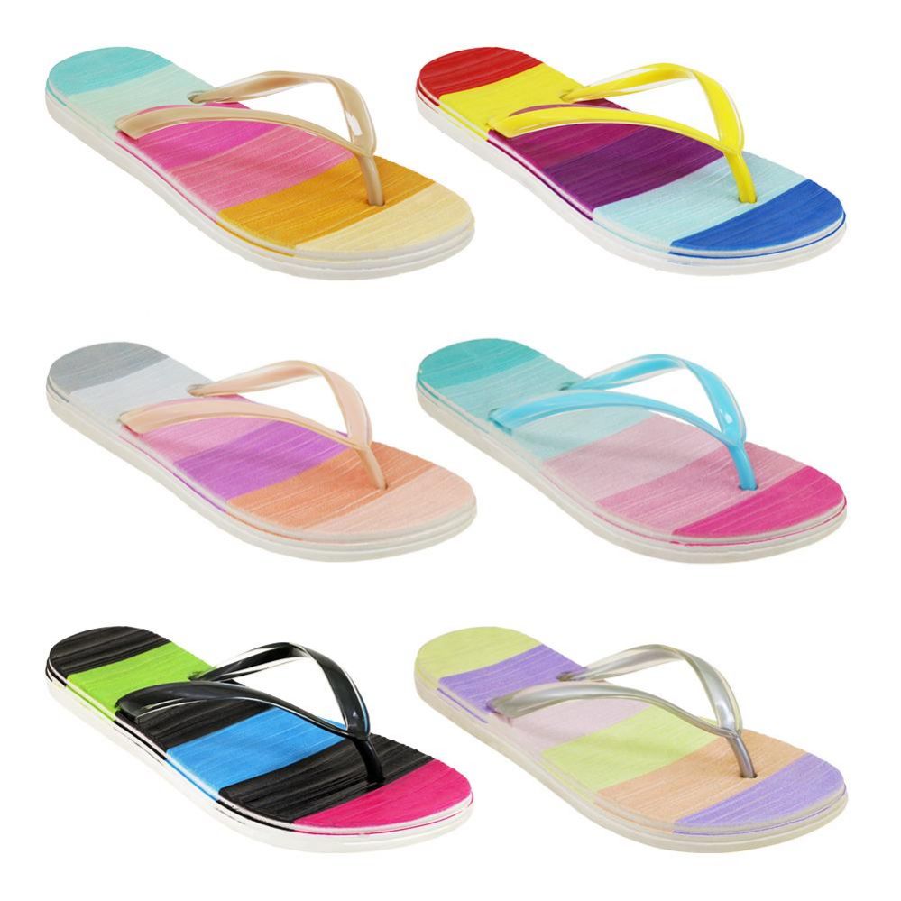 Wholesale Footwear Women's Rainbow Stripe Sandal