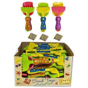 Wholesale Footwear Sand Tool 2pc Shovel/rake Star Print Handle In 24pc Pdq Summer ht
