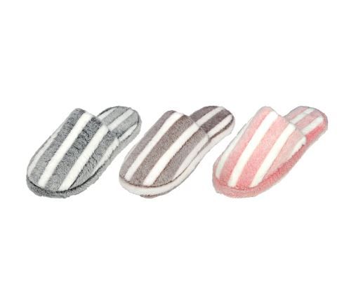 Wholesale Footwear Women's Warm Striped Slippers