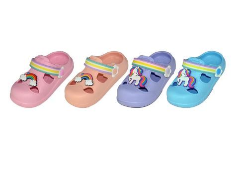 Wholesale Footwear Toddler's Unicorn Rainbow Strapped Shoes