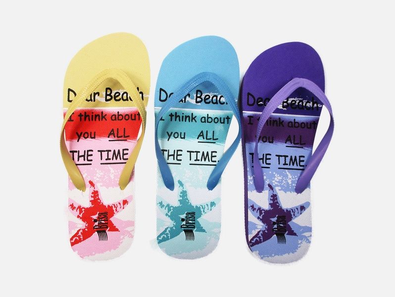 Wholesale Footwear Ladies Flip Flop Solid 3 Assorted
