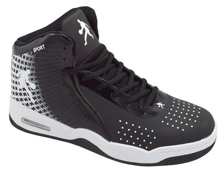 Wholesale Footwear High Upper Basketball Shoes Sneakers Men Breathable Sports Shoes In Black