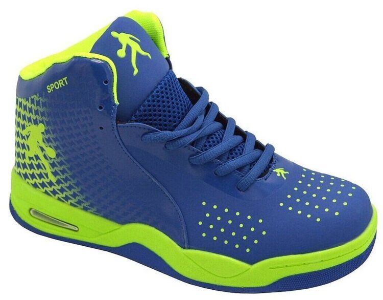 Wholesale Footwear High Upper Basketball Shoes Sneakers Men Breathable Sports Shoes In Blue Green