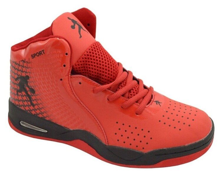 Wholesale Footwear High Upper Basketball Shoes Sneakers Men Breathable Sports Shoes In Black And Red