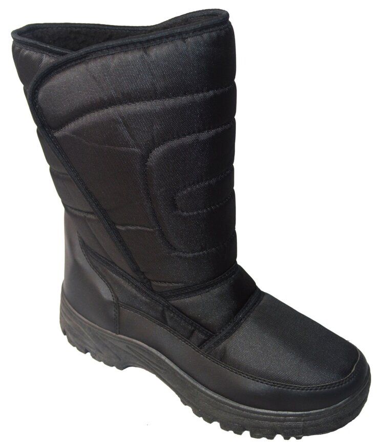 Wholesale Footwear Mens Winter Mid Calf Snow Boot Warm Waterproof Slip On Outdoor In Black