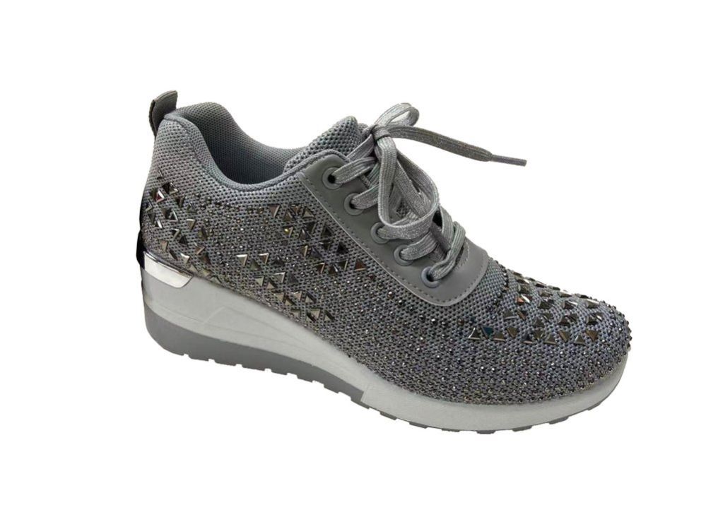 Wholesale Footwear Women's Platform Boots Wedge Sneakers In Grey