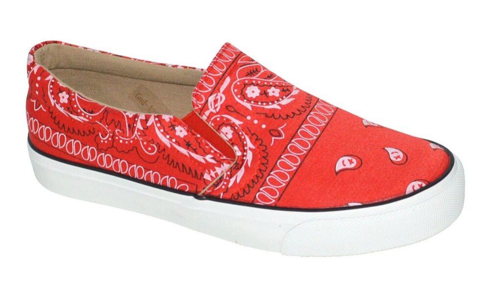 Wholesale Footwear Women's Classic Closed Toe Slip On Low Top Fashion Sneaker Casual Loafer In Red