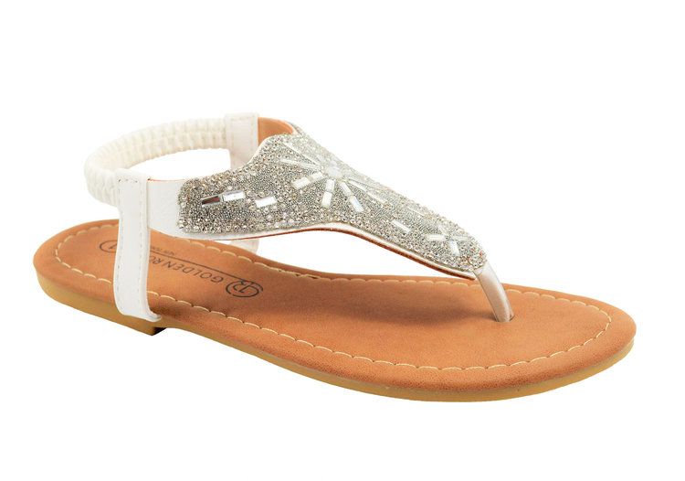 Wholesale Footwear Girls Sandals Assorted Size Color White