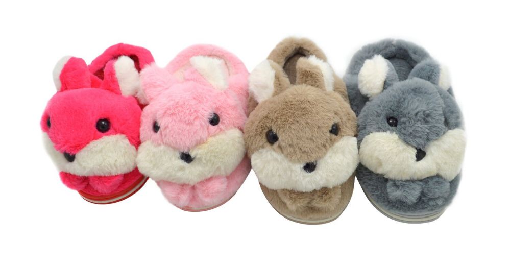 Wholesale Footwear Girls Fuzzy Slippers Bunny Fluffy Sandals Cute Warm Cozy Plush Slip On Kids House Slippers