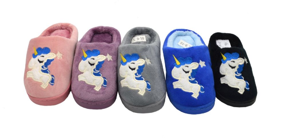 Wholesale Footwear Girls Unicorn Slippers Comfy Warm Kids Winter Lightweight Indoor Cute Home Shoes