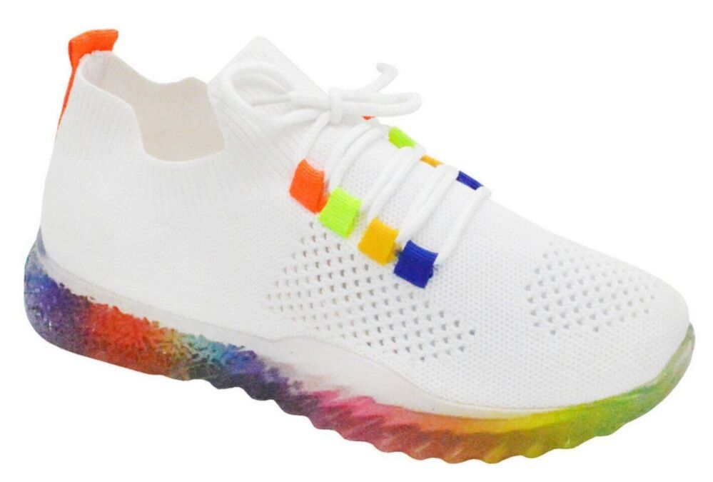 Wholesale Footwear Girls Casual Stylish Jogger Mesh Non Slip Lightweight Sneakers For Toddler Girls In White