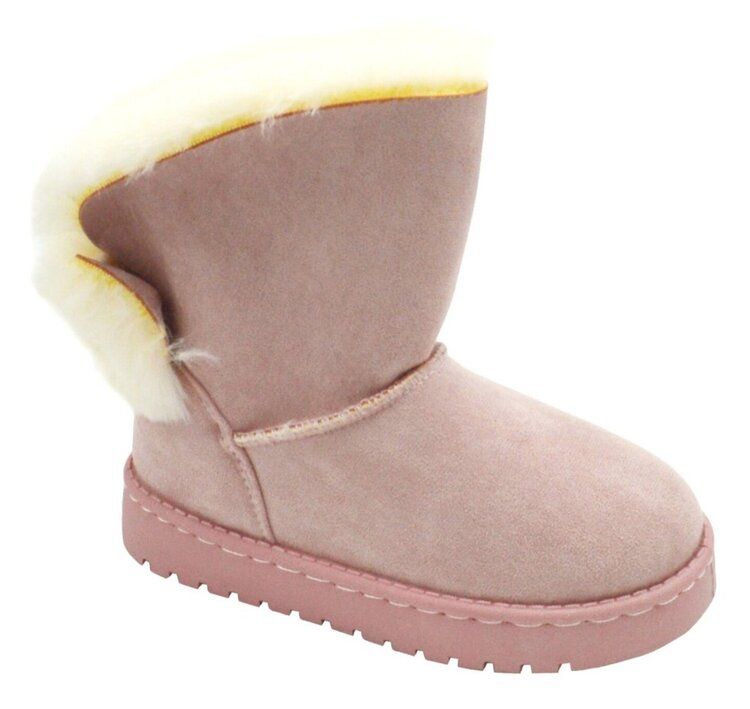 Wholesale Footwear Girls Toddler Little Kid Warm Fur Winter Ankle Boot In Pink