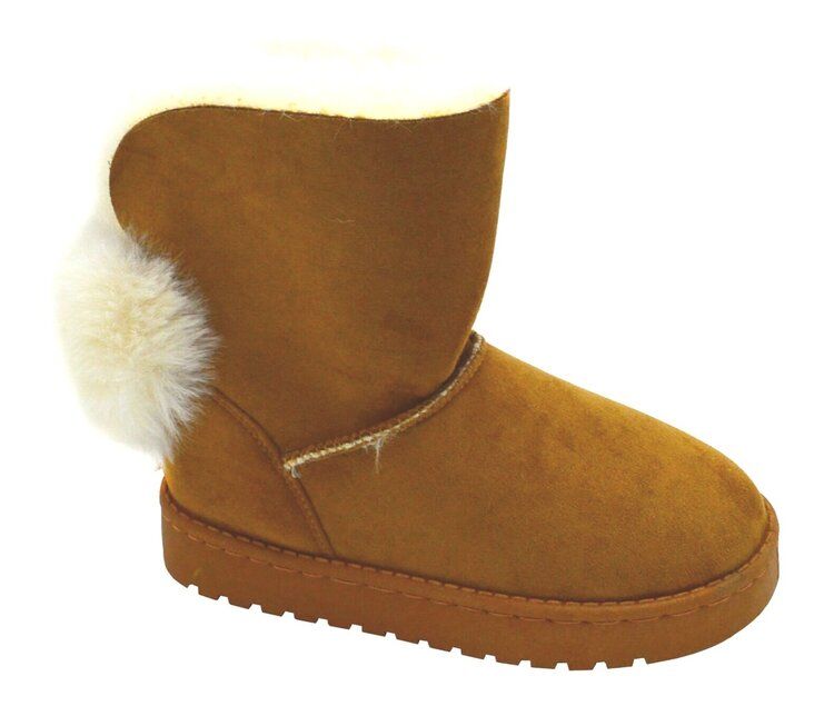 Wholesale Footwear Girls Toddler Little Kid Warm Fur Winter Ankle Boot In Tan