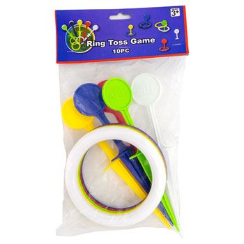 Wholesale Footwear Ring Toss Game 10pc 5.5in Rings/9.5in Stakes For Yard/beach Pbh5/15/30/50/100 Point Stakes