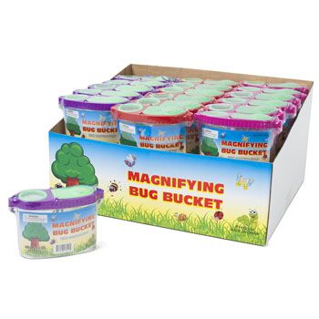 Wholesale Footwear Bug Bucket Magnifying W/carry Cord 6clrs In 36pc Pdq Shrink/insert Ages 5+