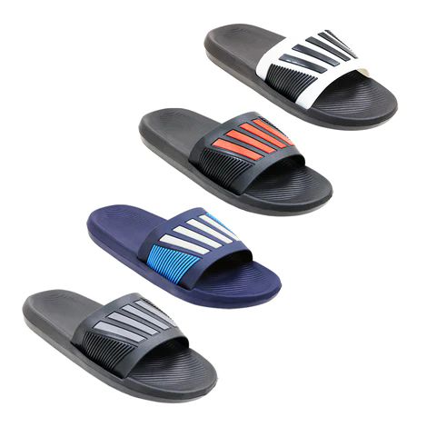 Wholesale Footwear Men's Stripe Slide Assorted