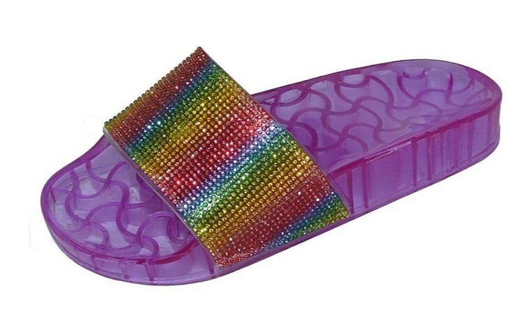 Wholesale Footwear Jelly Slippers For Women In Purple Size 7-11