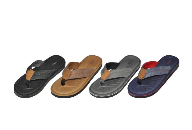 Wholesale Footwear Men's Large Strap Flip Flops Assorted Colors