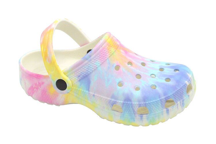 Wholesale Footwear Women Eva Foot Wear In White Tie Dye Size 7-11