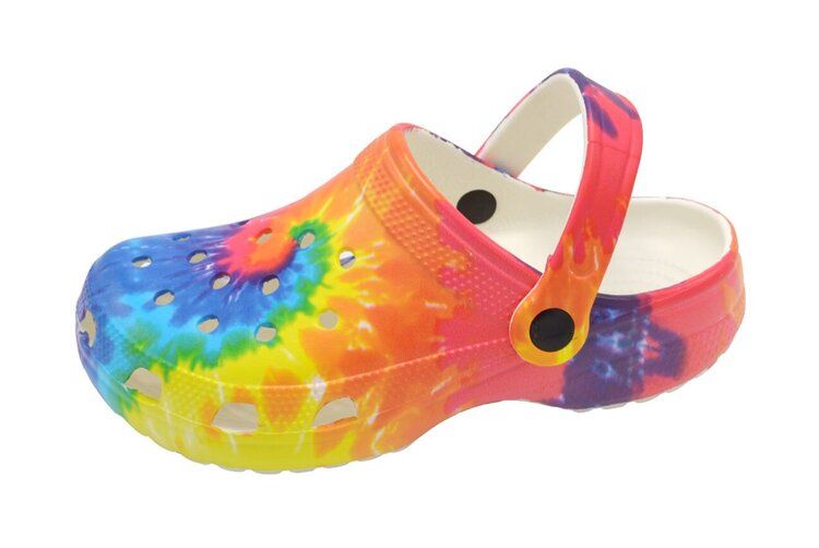 Wholesale Footwear Women Eva Foot Wear In Red Tie Dye Size 7-11