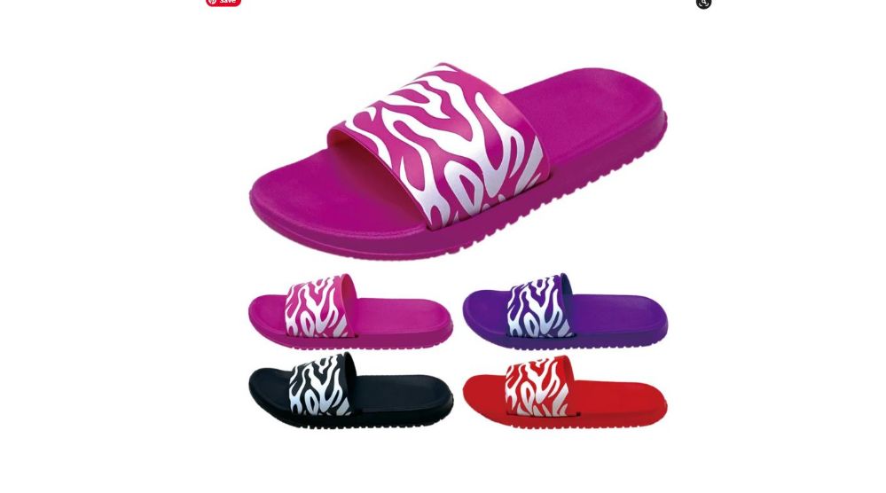 Wholesale Footwear Women's Zebra Print Slippers