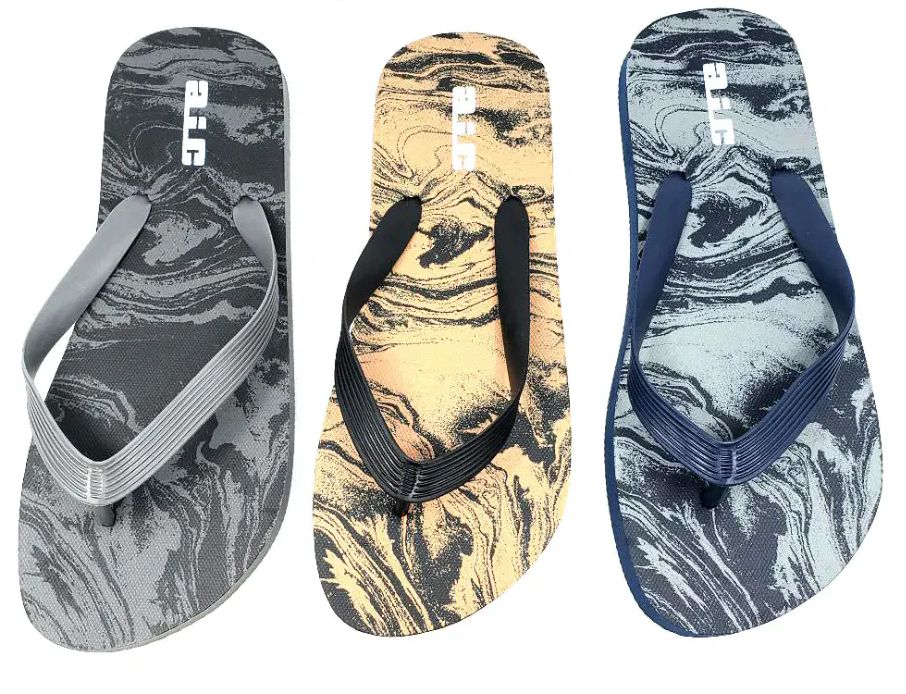 Wholesale Footwear Men's Wave Print Flip Flop