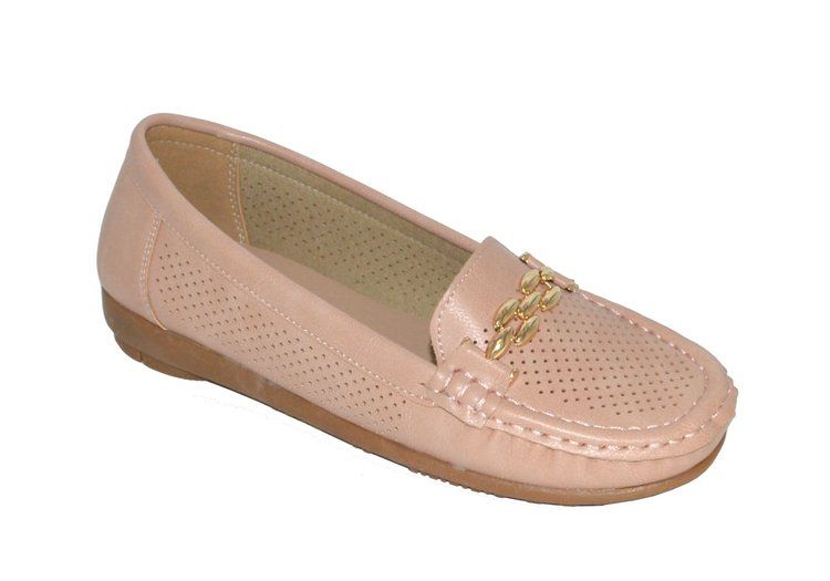 Wholesale Footwear Women Classic Leather Loafers Shoes Comfort Walking Moccasins Soft Sole Shoes Color Pink Size 5-10