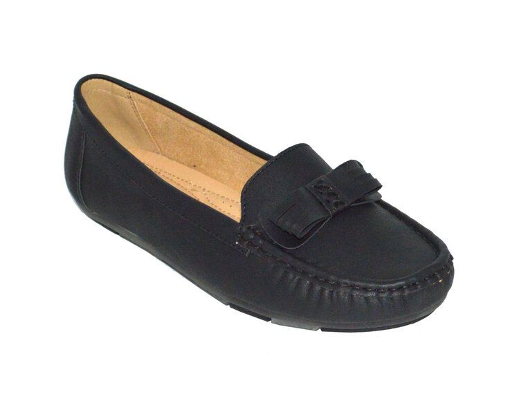 Wholesale Footwear Womens Loafers Flats Shoe Driving Slip Ons Shoes Comfort Walking Loafers Color Black Size 5-10