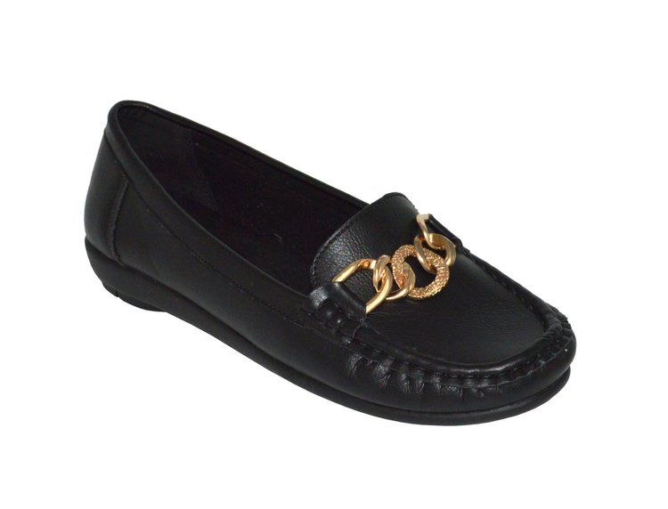 Wholesale Footwear Womens Comfortable Leather Loafers Casual Round Toe Moccasins Wild Driving Flats Soft Walking Shoes Color Black Size 6-10