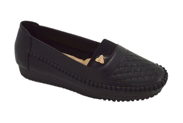 Wholesale Footwear Womens Comfortable Leather Loafers Casual Round Toe Moccasins Wild Driving Flats Soft Walking Shoes Color Black Size 6-10